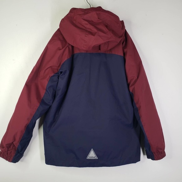 LL Bean Kids Fleece Lined 3 in 1 Jacket Boys L 14-16 Maroon Navy Parka Winter‎ - Picture 12 of 13